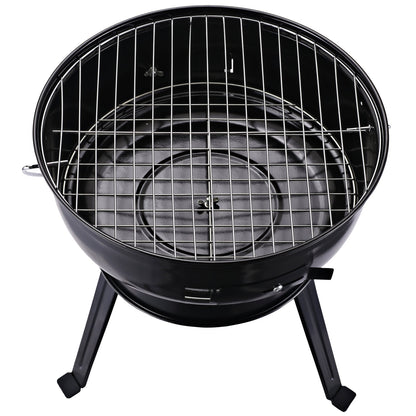 Metal Portable Tripod Charcoal BBQ Grill Black