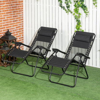 Outsunny Garden Recliner Chairs Set of 2