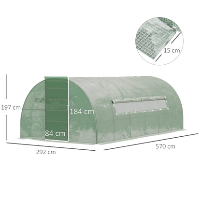 Reinforced Walk-In Polytunnel Greenhouse with Metal Hinged Door