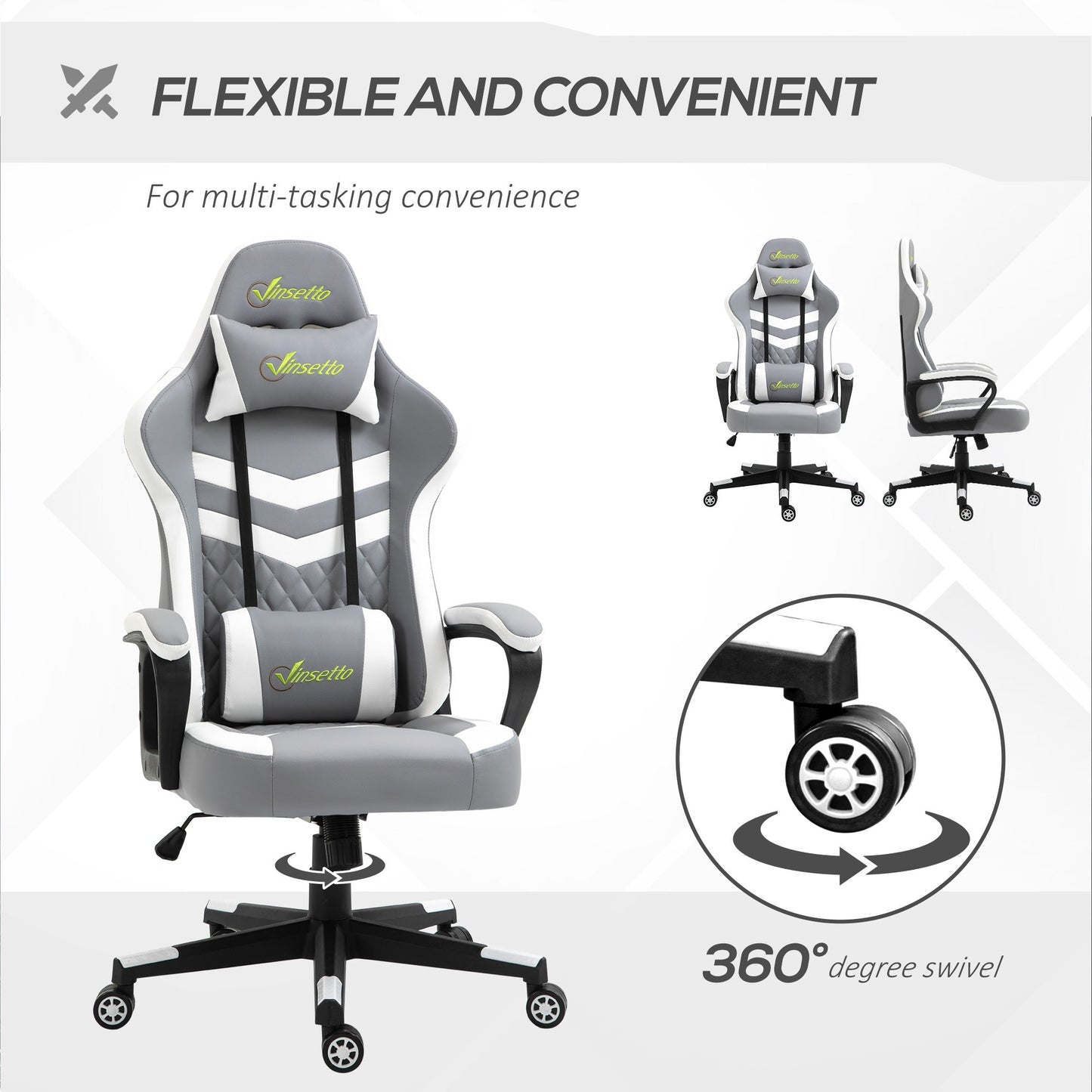 Vinsetto Racing Gaming Chair with Lumbar Support