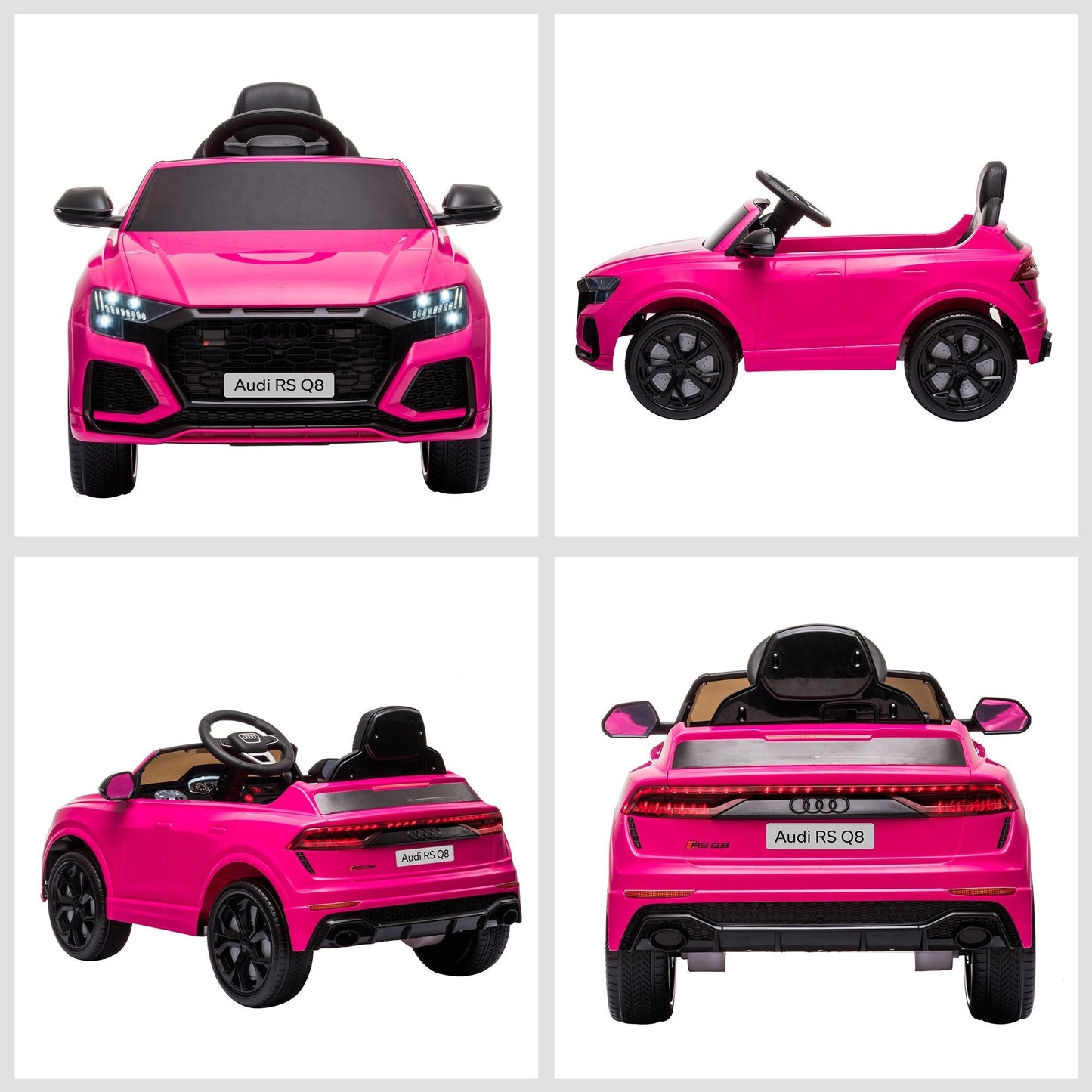 Audi RS Q8 6V Kids Electric Ride On Car Toy w/ Remote USB MP3 Bluetooth Pink