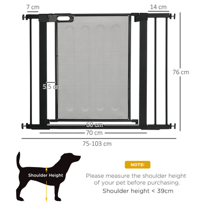 PawHut Pressure Fit Safety Gate for Doors and Stairs