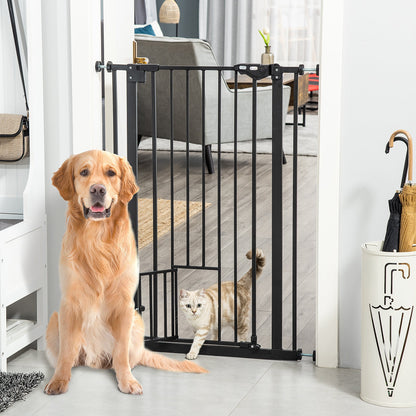 PawHut Extra Tall Dog Gate with Cat Door