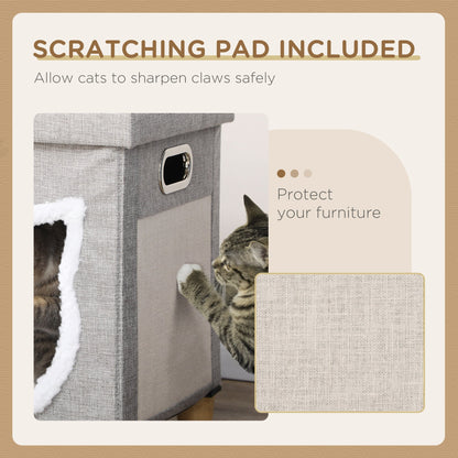 PawHut 2 in 1 Cat Bed Ottoman