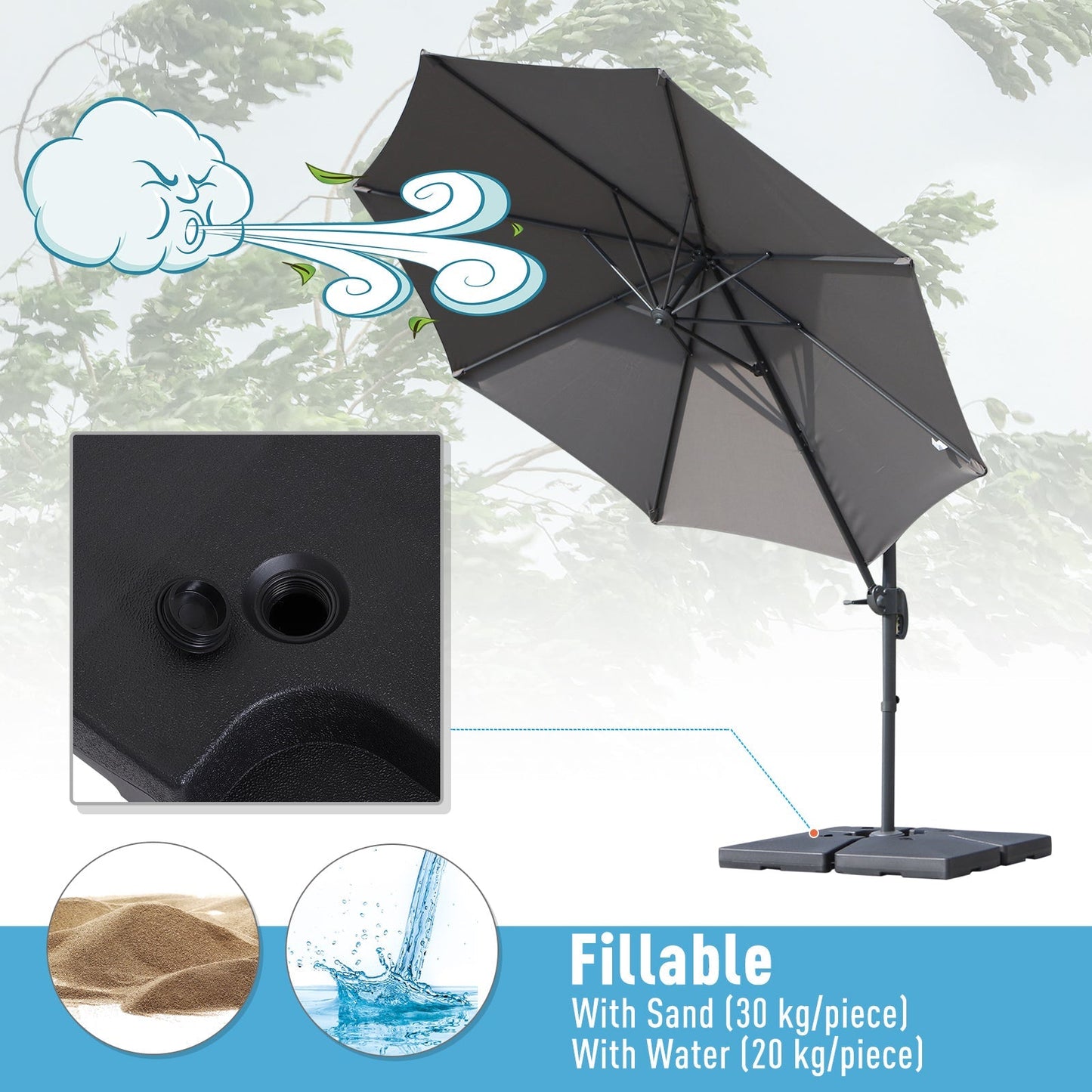 4-Piece Portable Umbrella Base