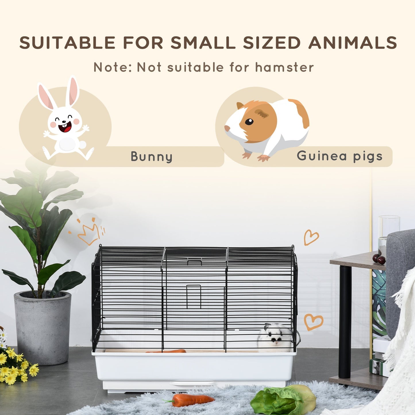 PawHut Indoor Small Animal Cage for Rabbits