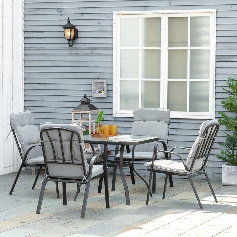 Outsunny Outsunny 5 Pieces Garden Dining Set