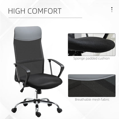 Ergonomic Office Chair Mesh Chair with Adjustable Height Tilt Function Black