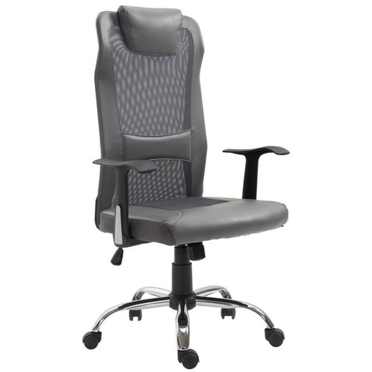 Vinsetto Vinsetto Mesh Office Chair High Back Desk Chair Height Adjustable Swivel Chair For Home With Headrest Grey