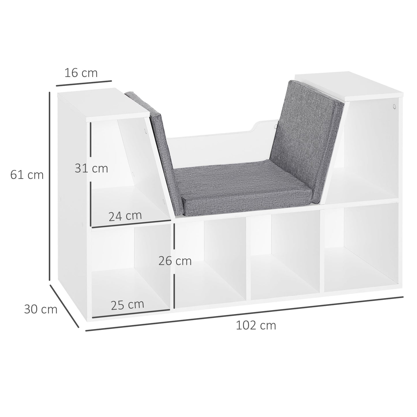 Six-Compartment Bookcase