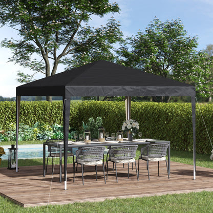 Outsunny 3 x 3M Garden Heavy Duty Pop Up Gazebo Marquee Party Tent Folding Wedding Canopy-Black