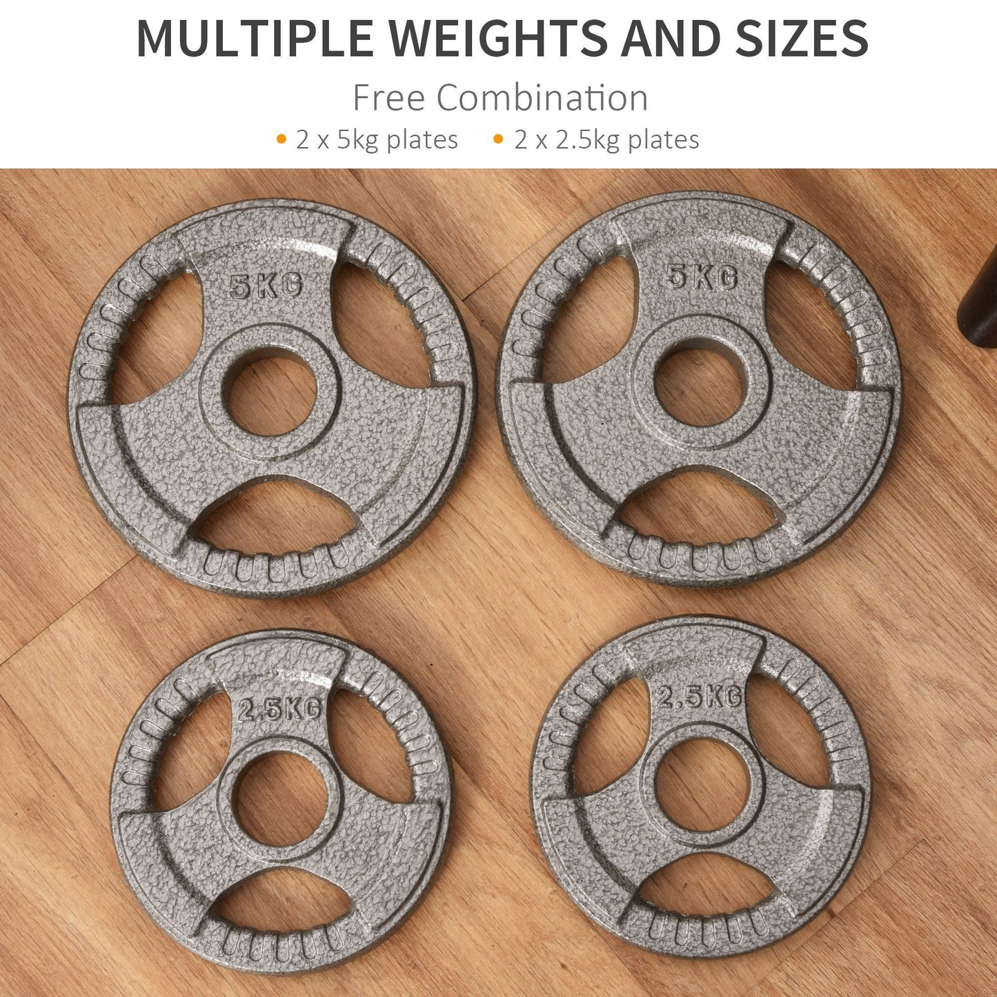 Set of 4 Cast Iron 2" Olympic Weight Plates Barbell Weight 2 x 5kg