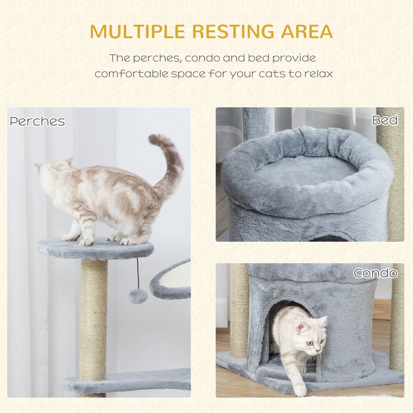 PawHut 87 cm Cat Tree for Indoor Cats