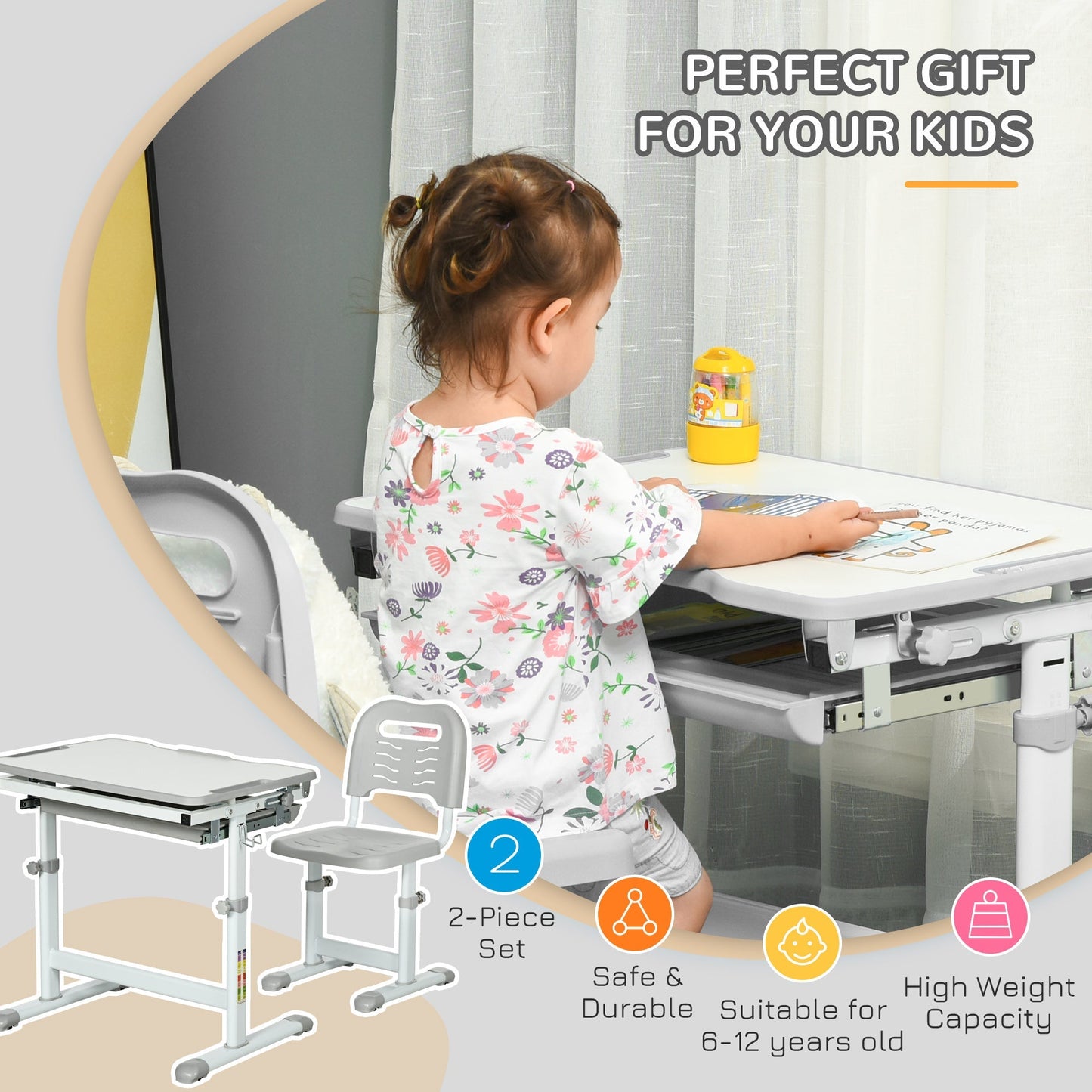 Kids Desk and Chair Set