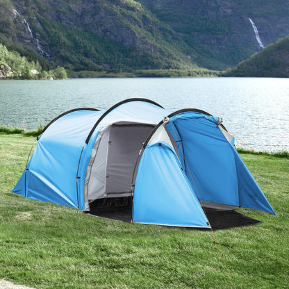 2-3 Man Tunnel Tents w/ Vestibule Camping Tent Porch Air Vents Rainfly Weather-Resistant Shelter Fishing Hiking Festival Shelter Home