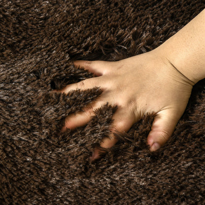 Brown Fluffy Rug