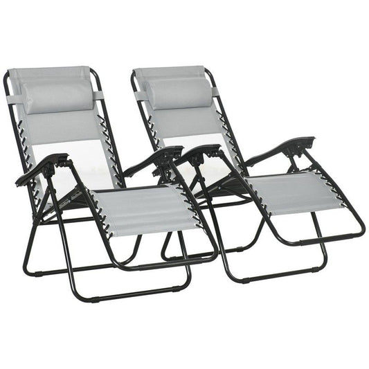 Outsunny Outsunny Garden Recliner Chairs Set of 2