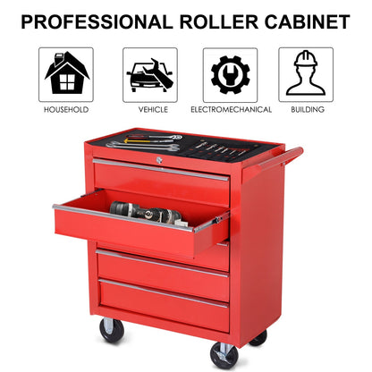 Durhand Roller Tool Cabinet 5 Drawers-Red