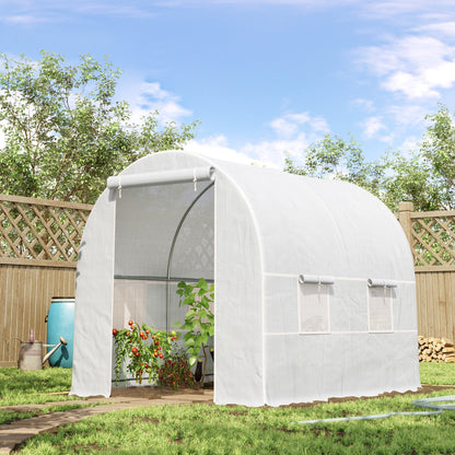 250L×200W×200H cm Walk-in Greenhouse-White