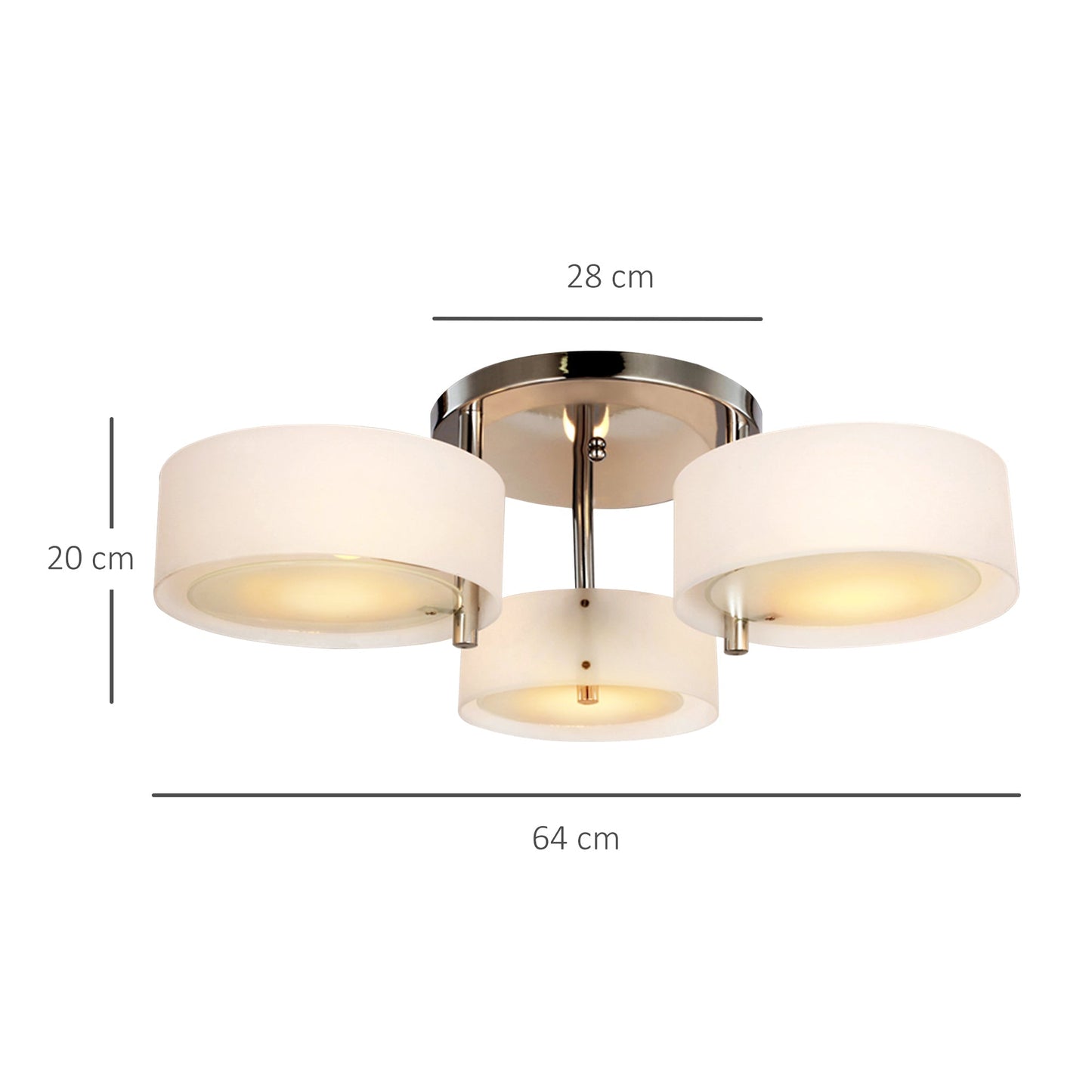 3 Lights Acrylic Lamp Light-White