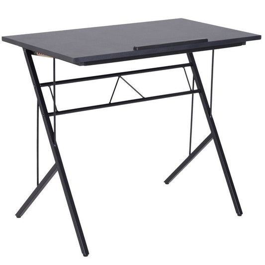 Vinsetto Vinsetto Adjustable Height Drawing Table Writing Workstation Art Drawing Drafting Board Craft Table with Tiltable Tabletop Black 90L x 50W x 76-116.5H cm