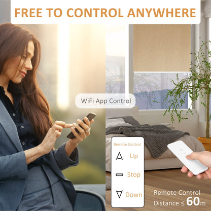 Homcom Wifi Smart Roller Blinds Work With Tuya App