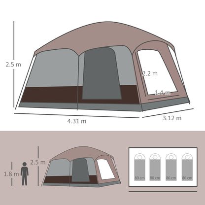 3-4 Man Two Room Camping Tent with Vestibule