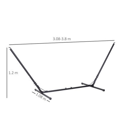 Outsunny 3.1?3.8M Adjustable Universal Hammock Stand Metal Frame Garden Camping Picnic Outdoor Patio Replacement ? Stand Only