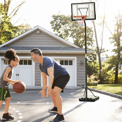 Steel Basketball Stand Height Adjustable Hoop Backboard Black