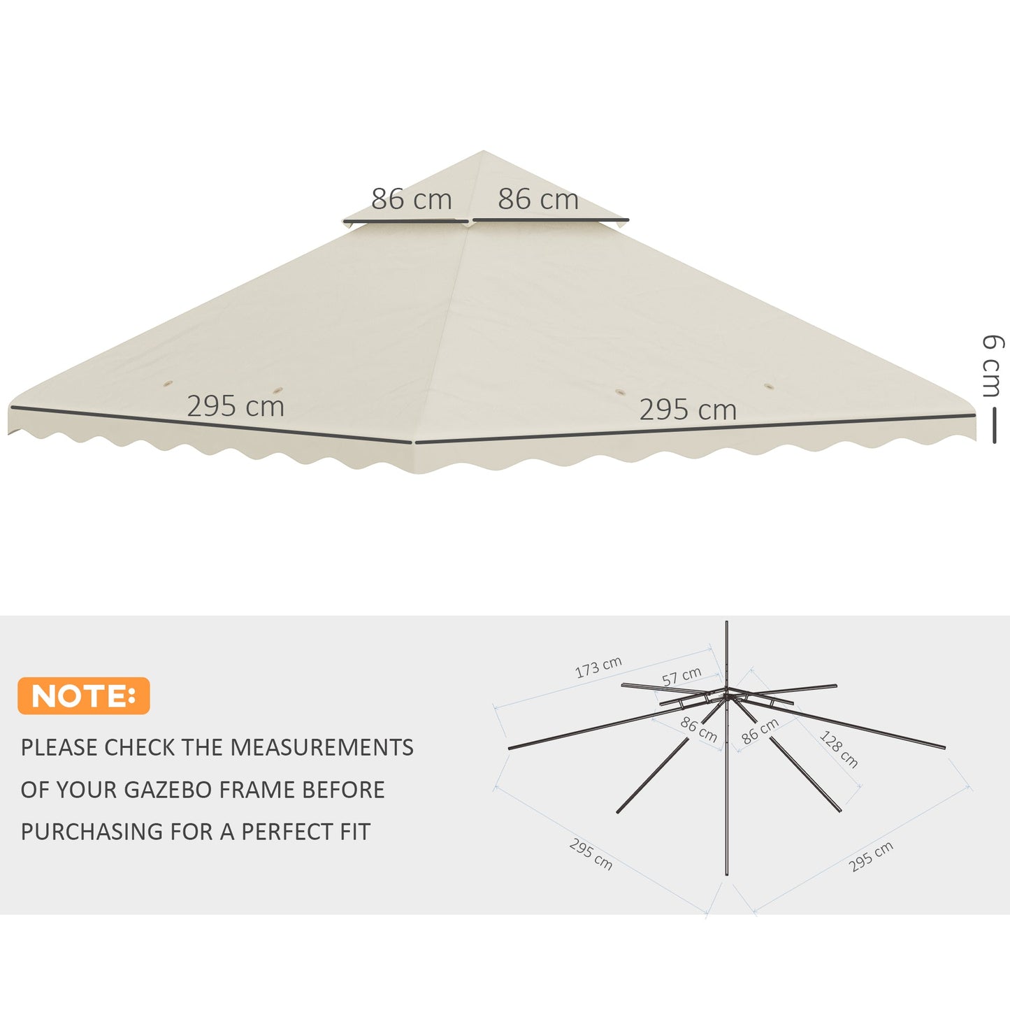 3 x 3 M Gazebo Canopy Replacement Covers