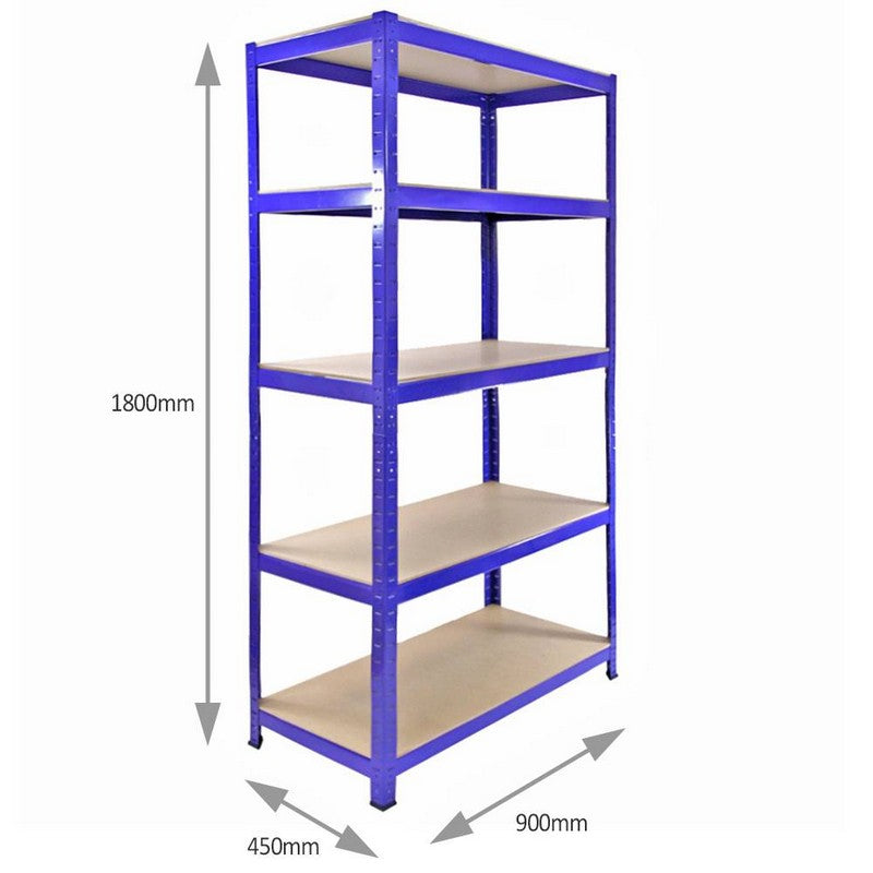 Raven Steel Shelving Units 180cm - Blue Set Of Five T-Rax 90cm Corner by Raven