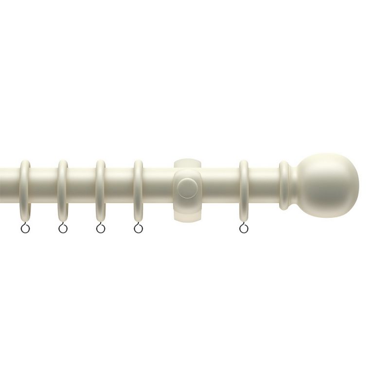 Speedy Victory 120cm Curtain Pole Wood White - 28mm Diameter