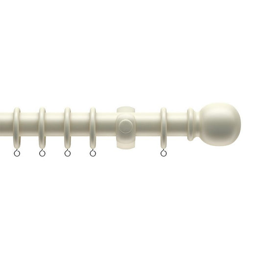 Speedy Victory 120cm Curtain Pole Wood White - 28mm Diameter