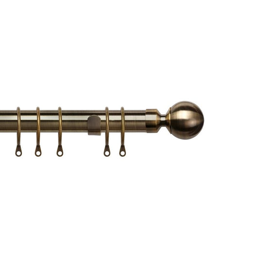 Speedy Pristine 170-300cm Extendable Curtain Pole Set Ball Finial Antique Brass - 25-28mm