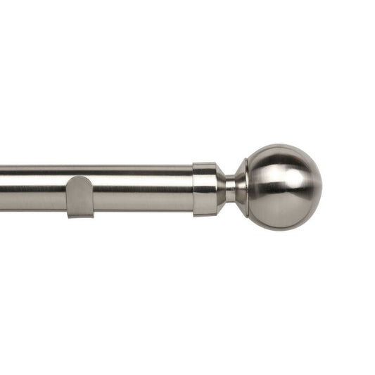 Speedy Rome 150cm Eyelet Curtain Pole Set Satin Silver - 28mm Diameter