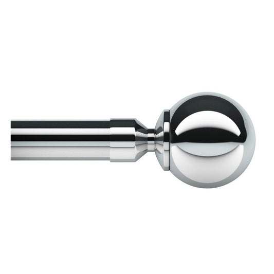 Speedy Rome 120cm Eyelet Curtain Pole Set Chrome - 28mm Diameter