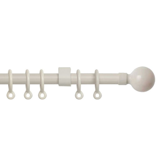 Speedy Simply 120-210cm Extendable Curtain Pole Set Ball Finial Cream - 13-16mm