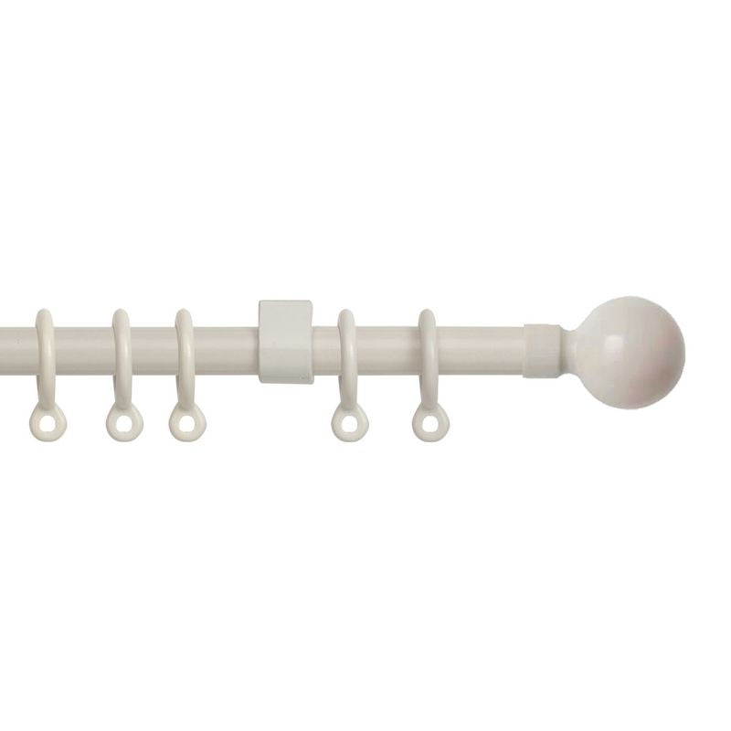 Speedy Simply 150-280cm Extendable Curtain Pole Set Ball Finial Cream - 13-16mm