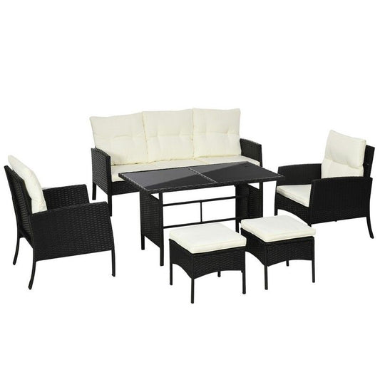 Outsunny Outsunny 5 Seater Rattan Garden Furniture Set