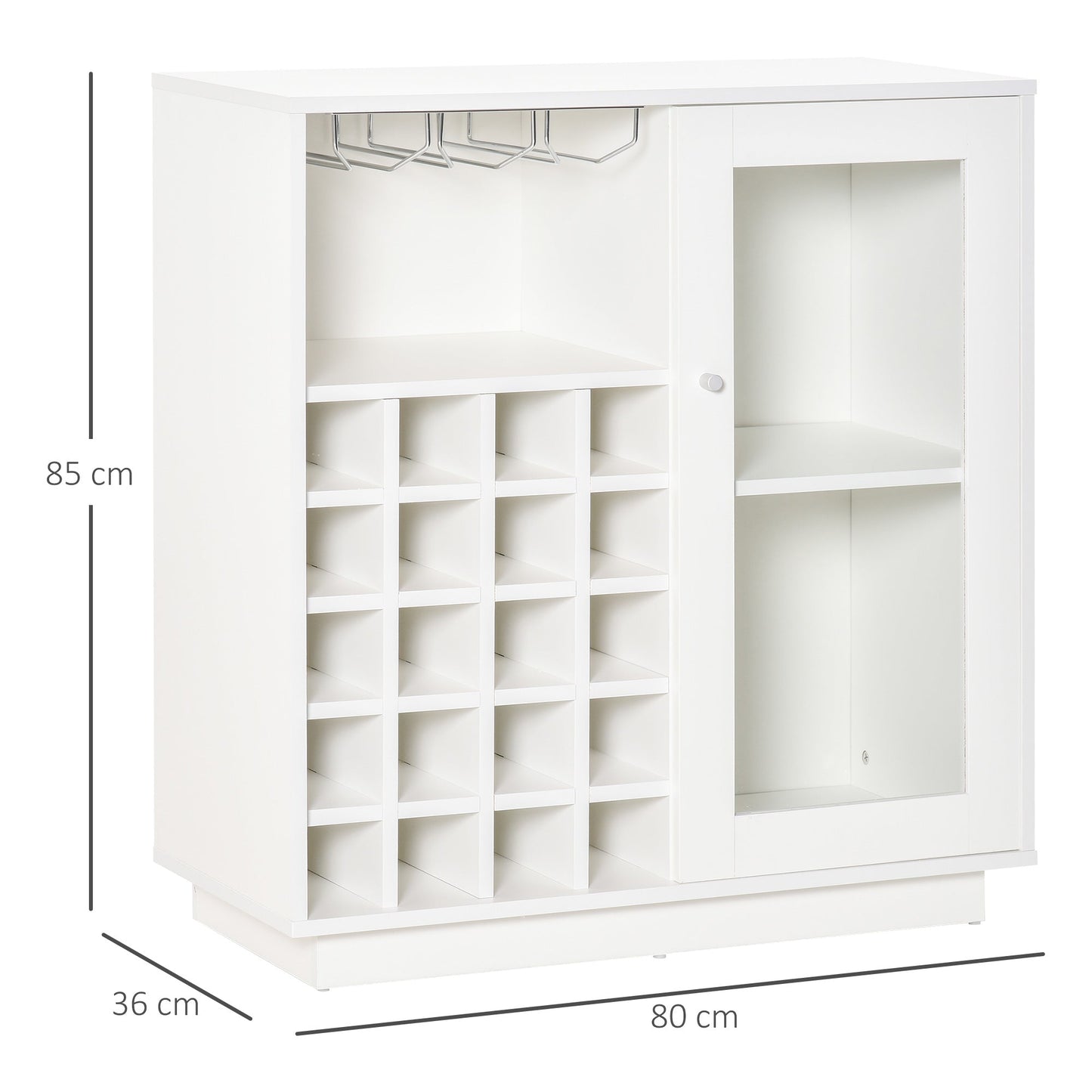 Modern Sideboard Wine Cabinet Cupboard with Glass Door