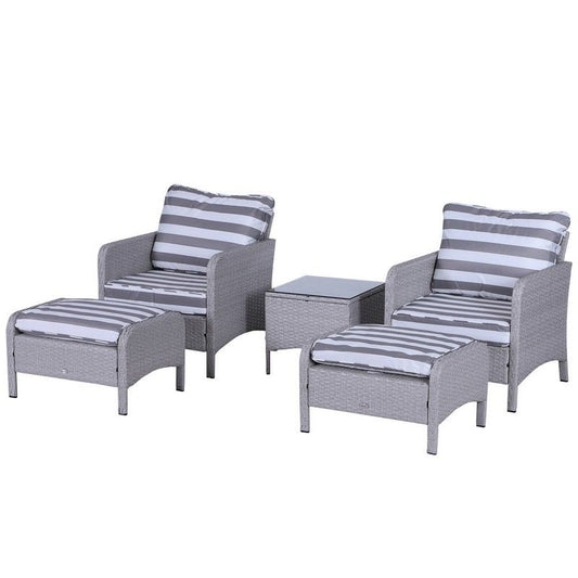 Outsunny Outsunny 5 Pcs Pe Rattan Garden Furniture Set