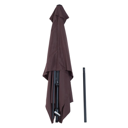 Outsunny Patio Umbrella Parasol With Tilt Crank-Brown