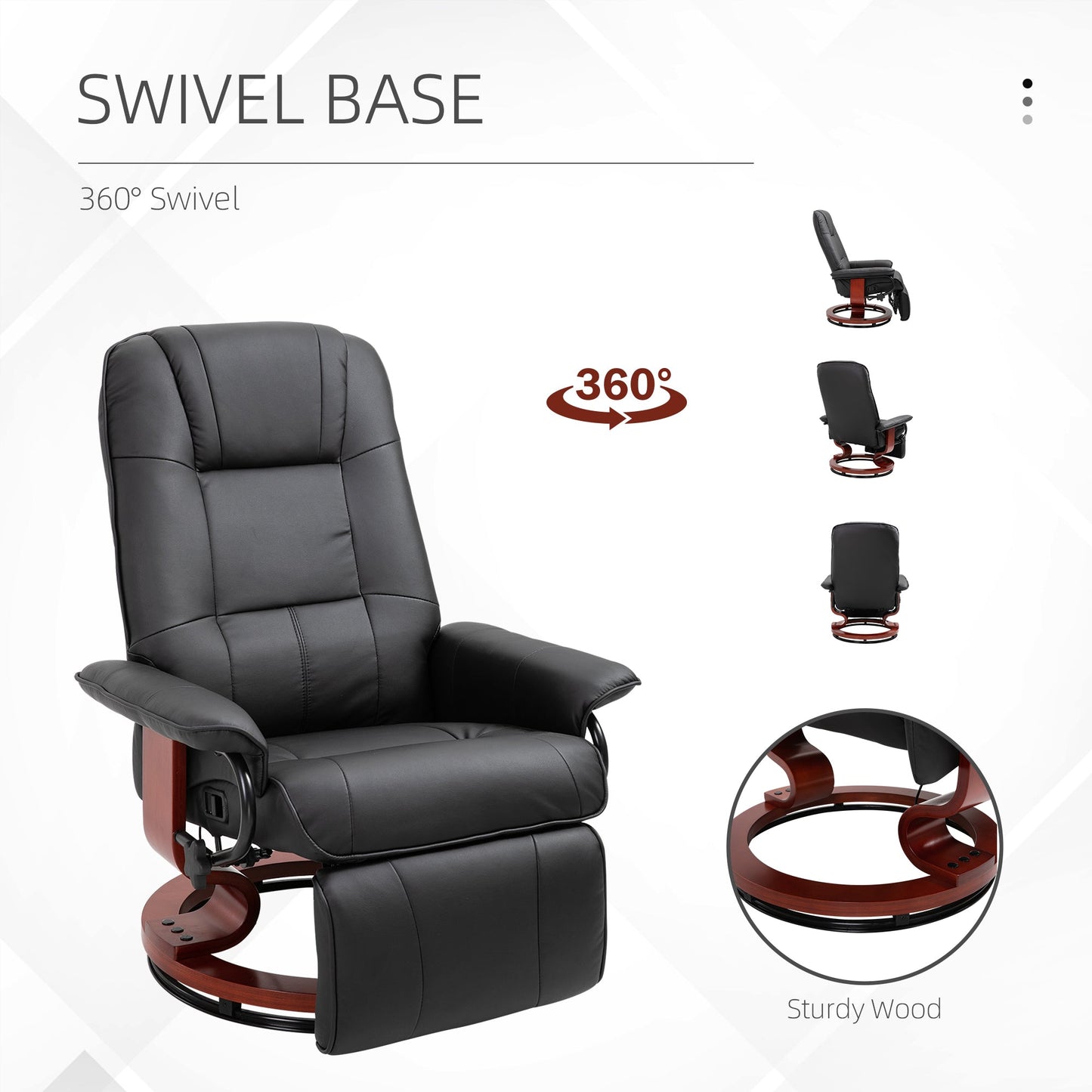 Faux Leather Manual 145° Recliner Chair