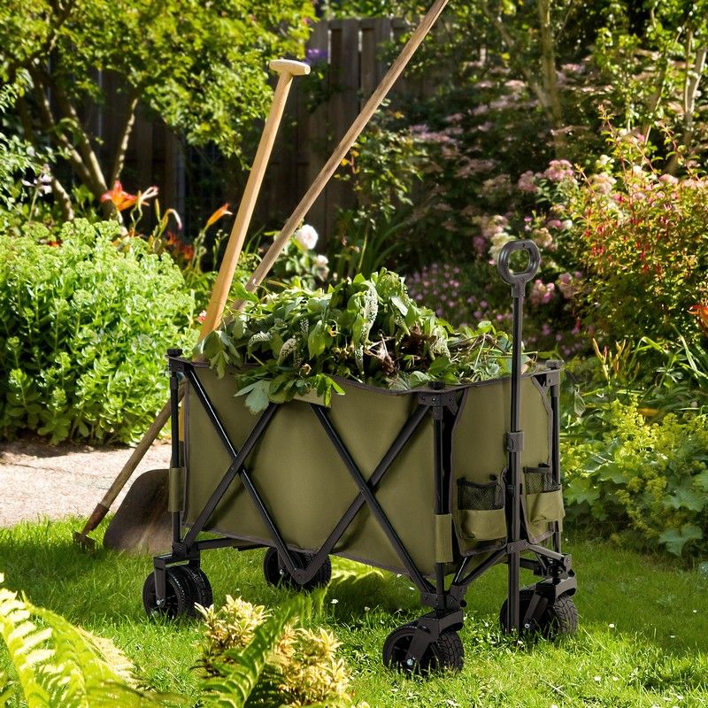 Outsunny Outsunny Folding Garden Trolley on Wheels