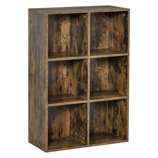 Homcom Homcom Cubic Cabinet Bookcase Shelves Storage Display For Study Living Room Home Office Rustic Brown