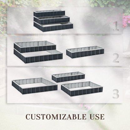 118cm x 118cm x 62cm 3 Tier Raised Garden Bed