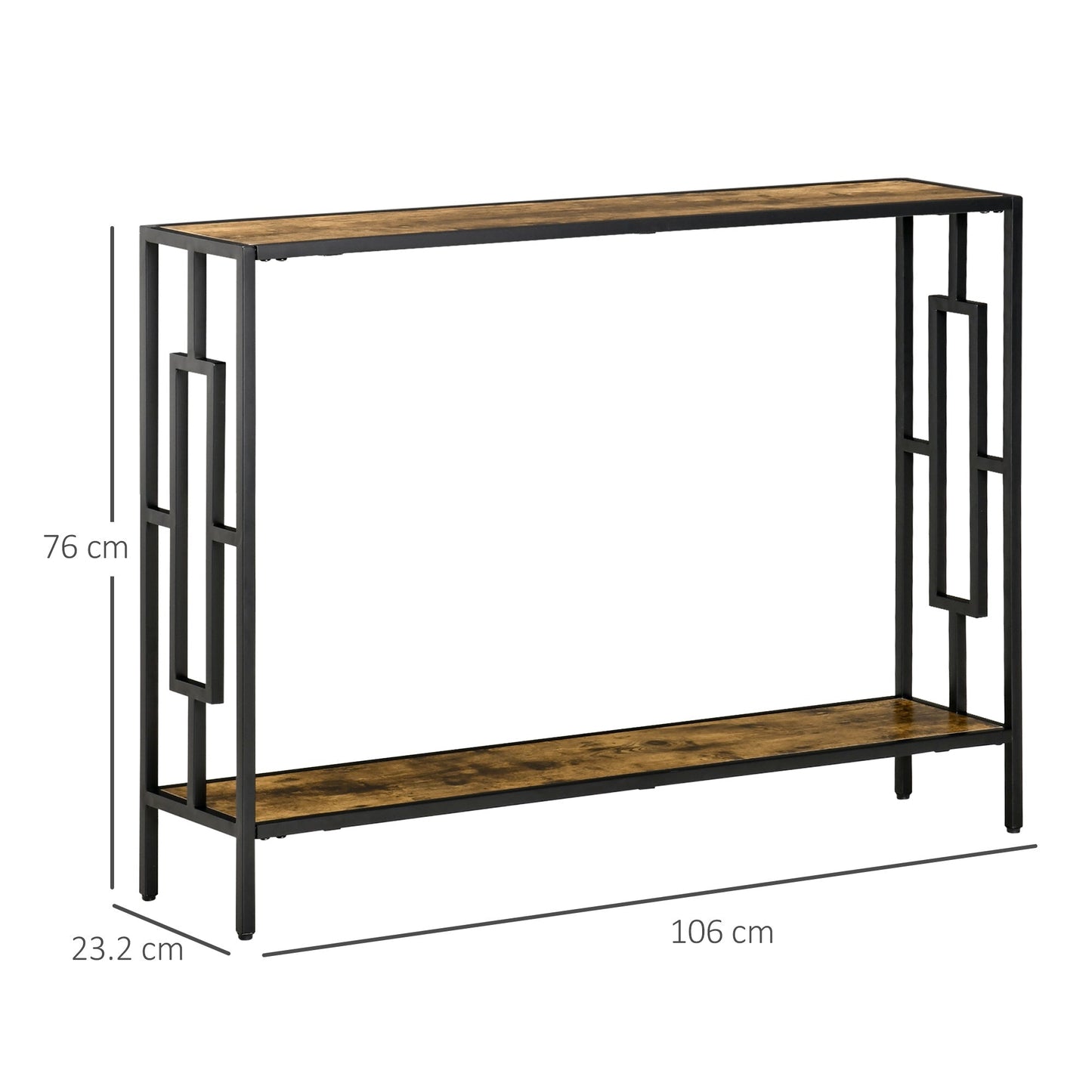 Industrial Console Table with Storage Shelf