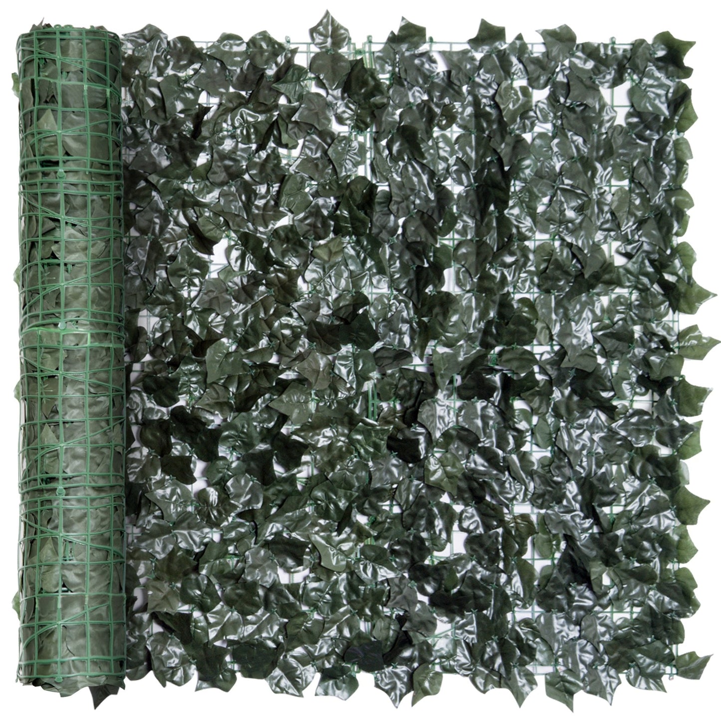 Artificial Leaf Hedge Screen Privacy Fence Panel for Garden Outdoor Indoor Decor 2.4M x 1M Dark Green