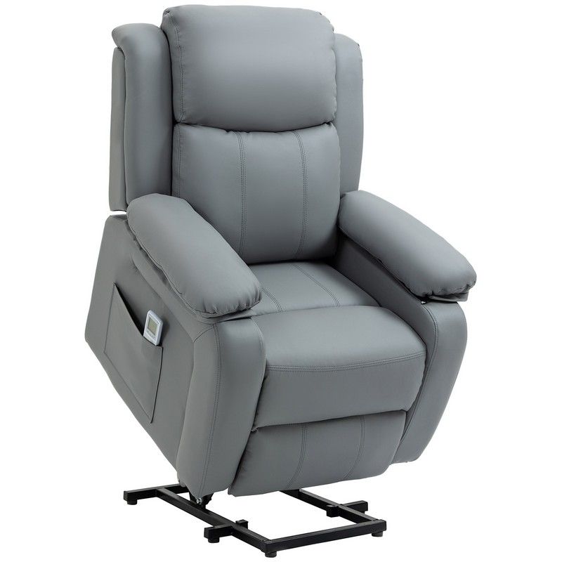 Homcom Homcom Electric Power Lift Recliner Chair Vibration Massage Reclining Chair with Remote Control and Side Pocket