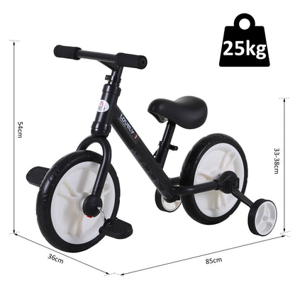 PP Toddlers Removable Stabiliser Kids Balance Bike Black